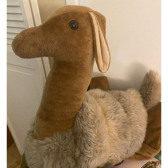 Vintage Llama Alpaca Plush Animal Large 21" long Jumbo Plush marble eyes - Picture 8 of 12